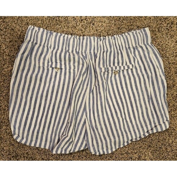 Streetwear Society Shorts Womens L Large Blue White Striped Drawstring Pockets - Picture 6 of 9